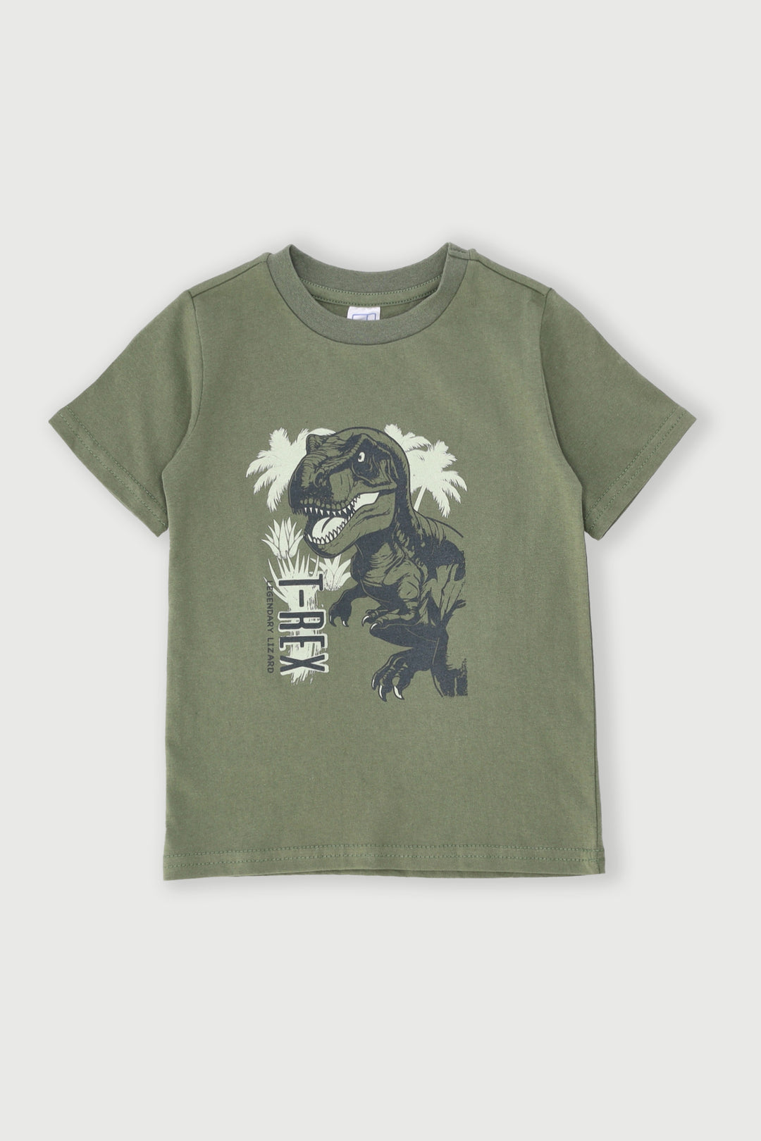 Pre-Boys Short Sleeve Dino Tee - Olive