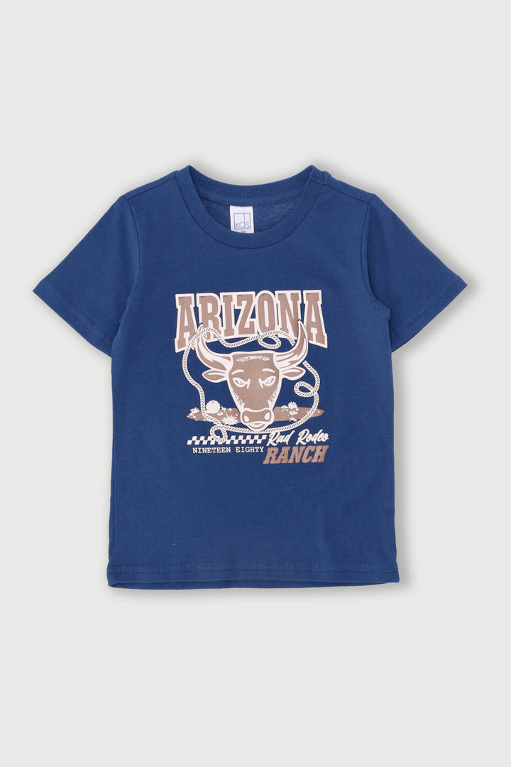 Pre-Boys Western Bull Tee - Dark Blue