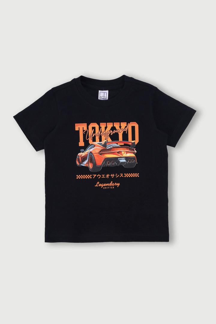 Pre-Boys Car Tokyo Tee - Black
