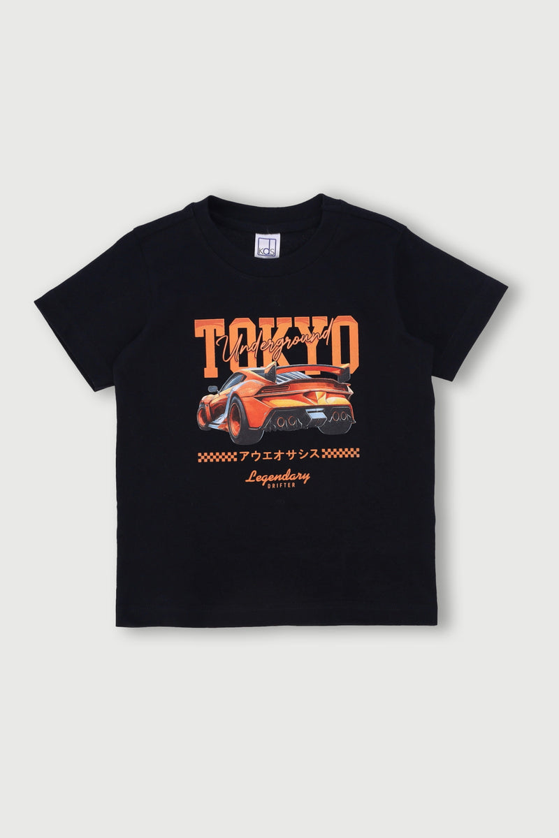 Pre-Boys Car Tokyo Tee - Black