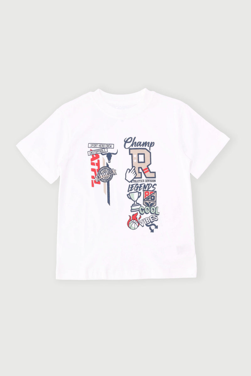 Pre-Boys Sports No. Tee - Ecru