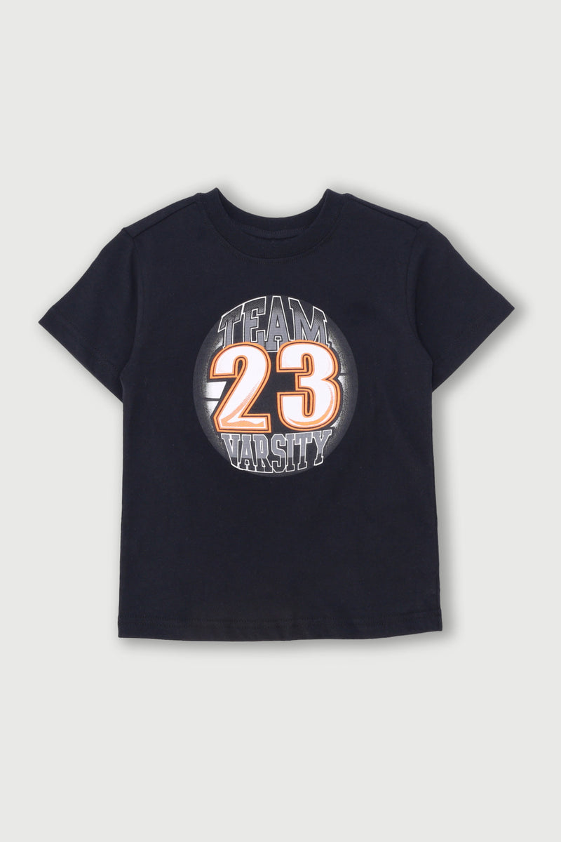 Pre-Boys Short Sleeve Basketball Tee - Black