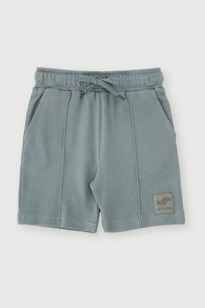 Pre-Boys Embossed Racing Shorts - Sage
