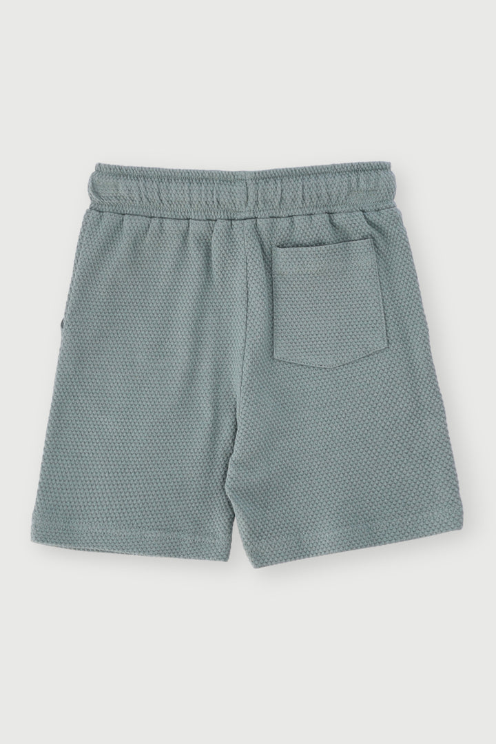 Pre-Boys Embossed Racing Shorts - Sage
