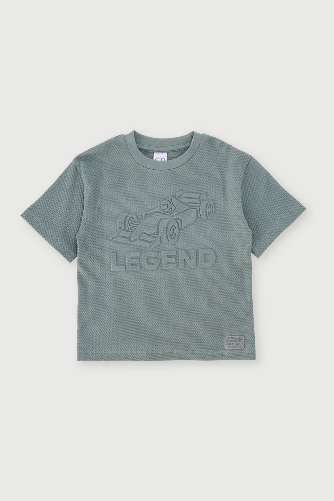 Pre-Boys Embossed Racing Tee - Sage