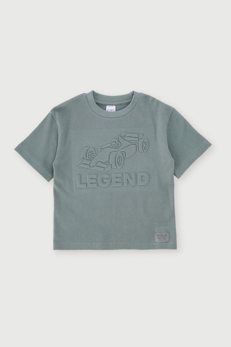Pre-Boys Embossed Racing Tee - Sage