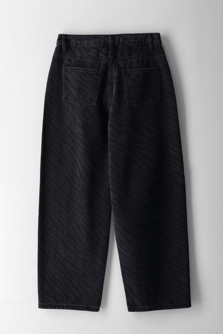 Girls Zebra Balloon Denim - Black