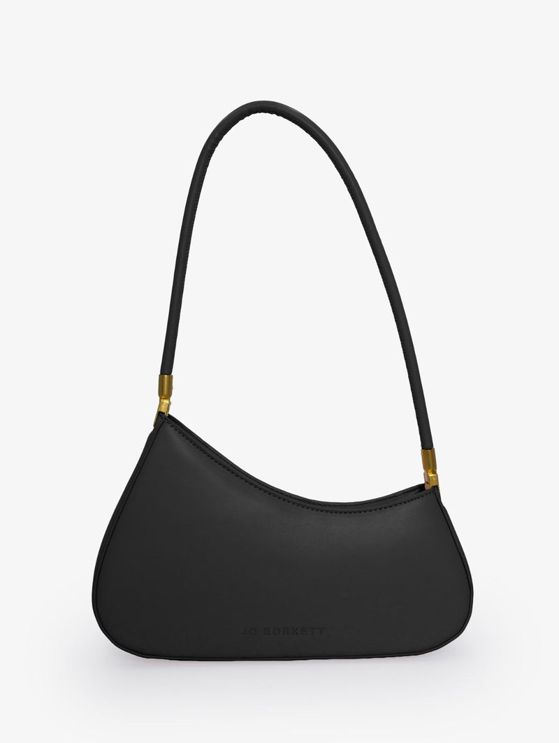 The Gia Small Asymmetric Shoulder Bag - Black
