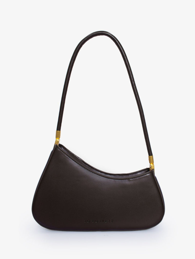 The Gia Small Asymmetric Shoulder Bag - Chocolate