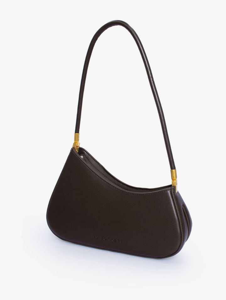 The Gia Small Asymmetric Shoulder Bag - Chocolate