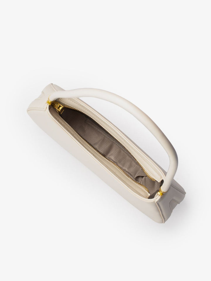 The Gia Small Asymmetric Shoulder Bag - Cream