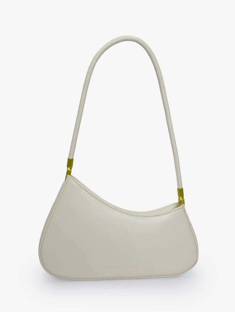 The Gia Small Asymmetric Shoulder Bag - Cream
