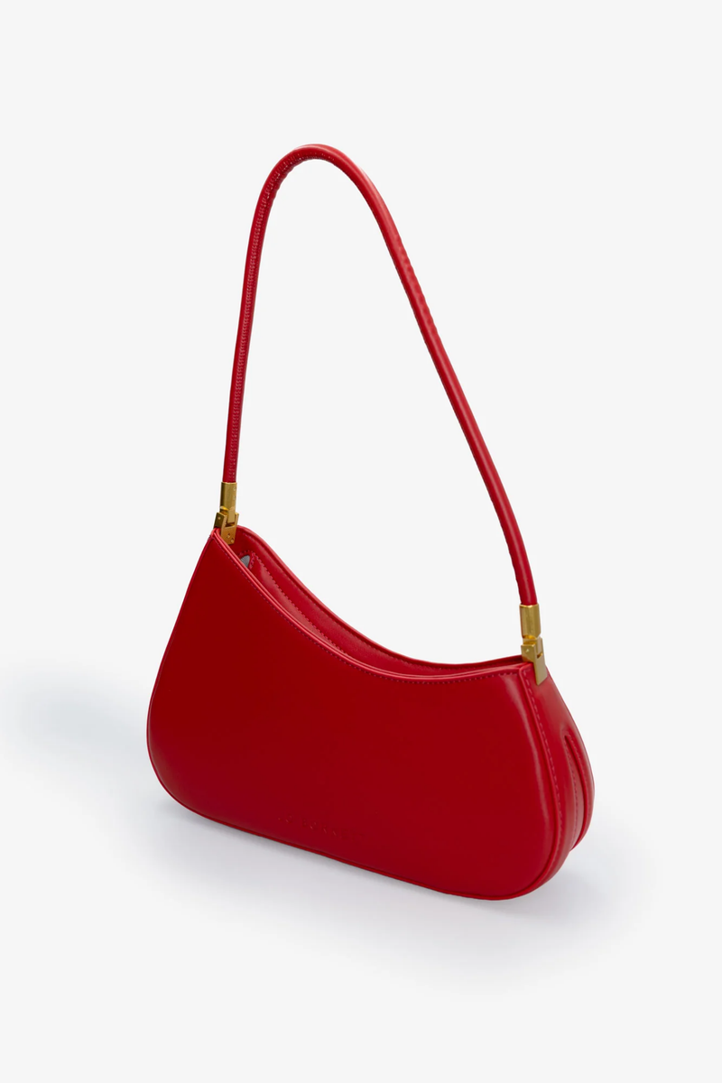 The Gia Small Asymmetric Shoulder Bag - Red