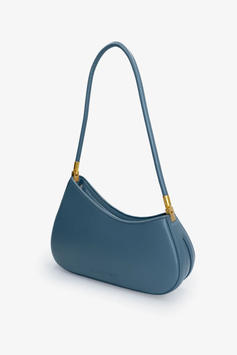 The Gia Small Asymmetric Shoulder Bag - Slate Blue