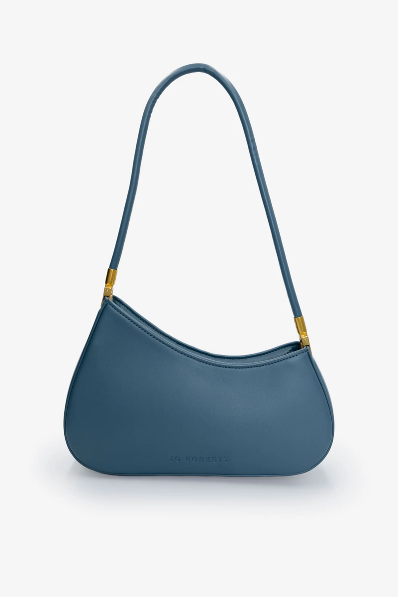 The Gia Small Asymmetric Shoulder Bag - Slate Blue