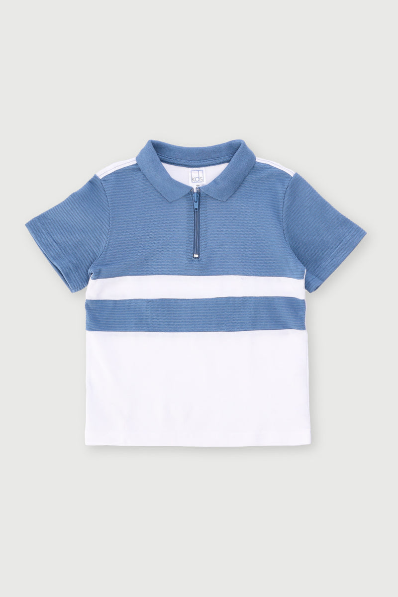 Pre-Boys Quarter Zip Texture Golfer - Multi
