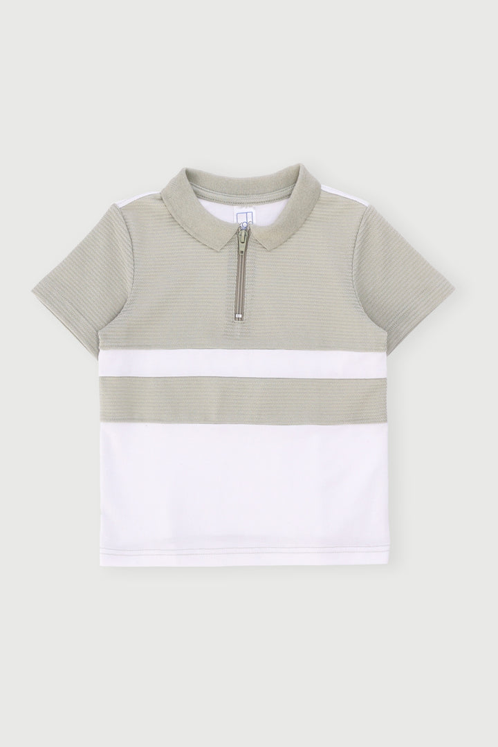 Pre-Boys Quarter Zip Texture Golfer - Multi