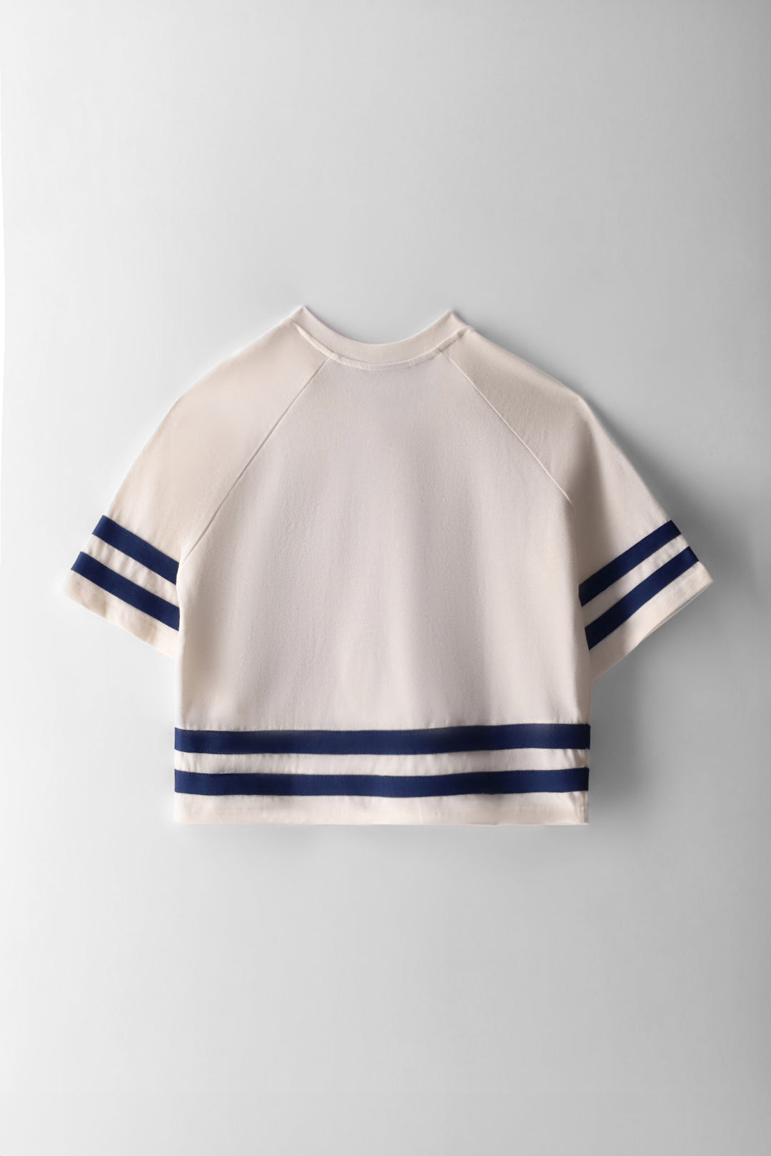 Girls Contrast Stripe Sports Jersey - Cream