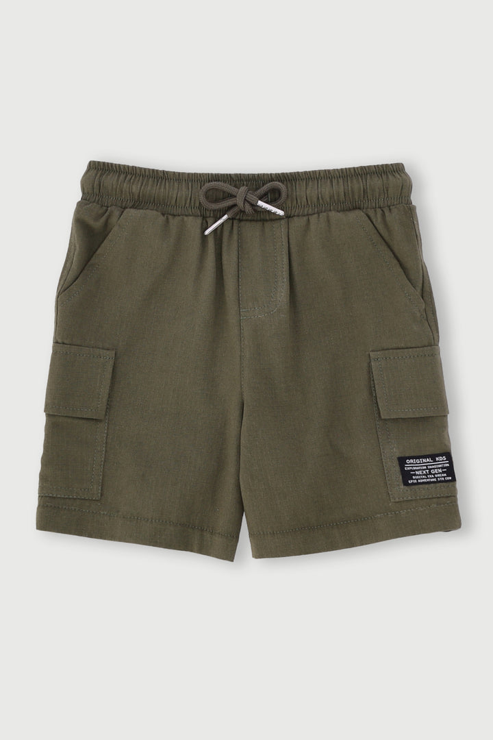 Pre-Boys Ripstop Cargo Shorts - Olive