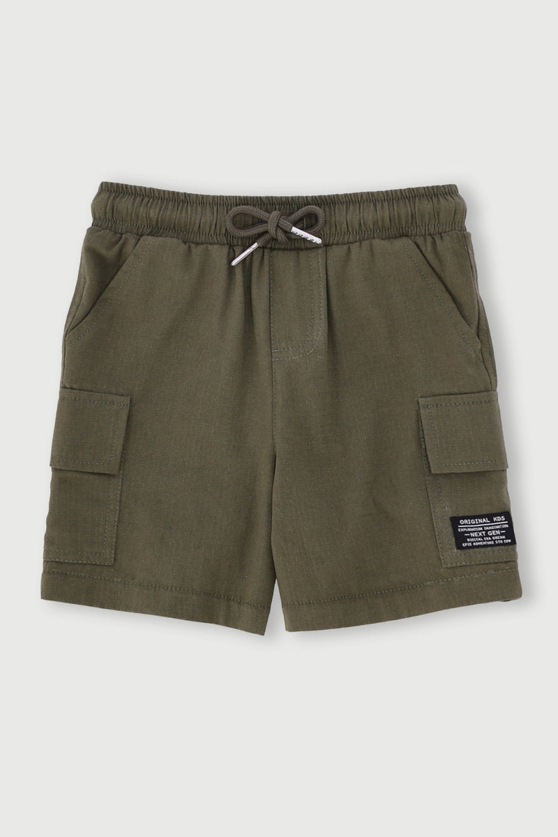 Pre-Boys Ripstop Cargo Shorts - Olive
