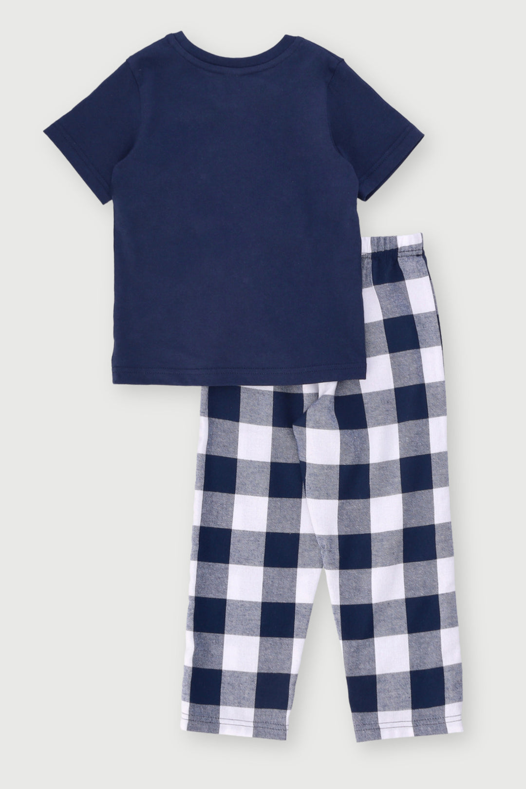 Pre-Boys Long Flannel Bottom Truck Sleep Set - Navy