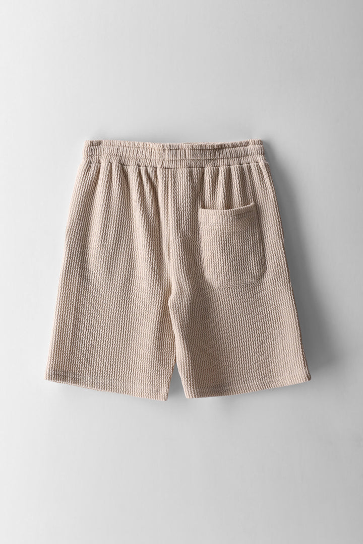 Boys Seersucker Shorts - Stone