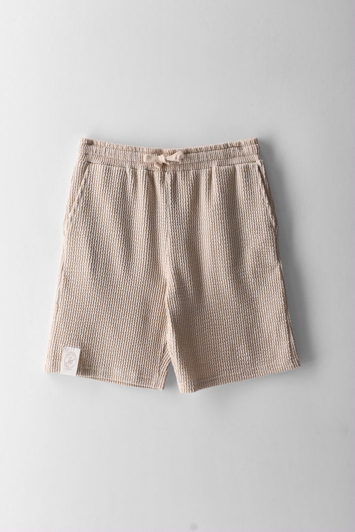 Boys Seersucker Shorts - Stone