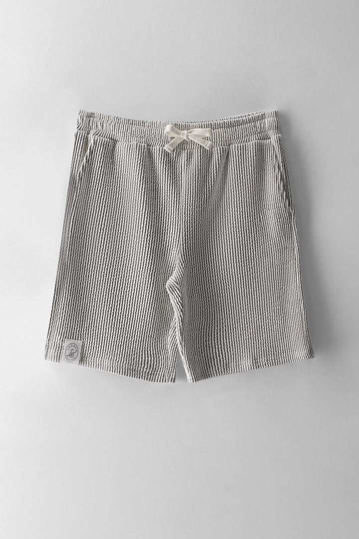 Boys Stripe Seersucker Shorts - Multi/Sage