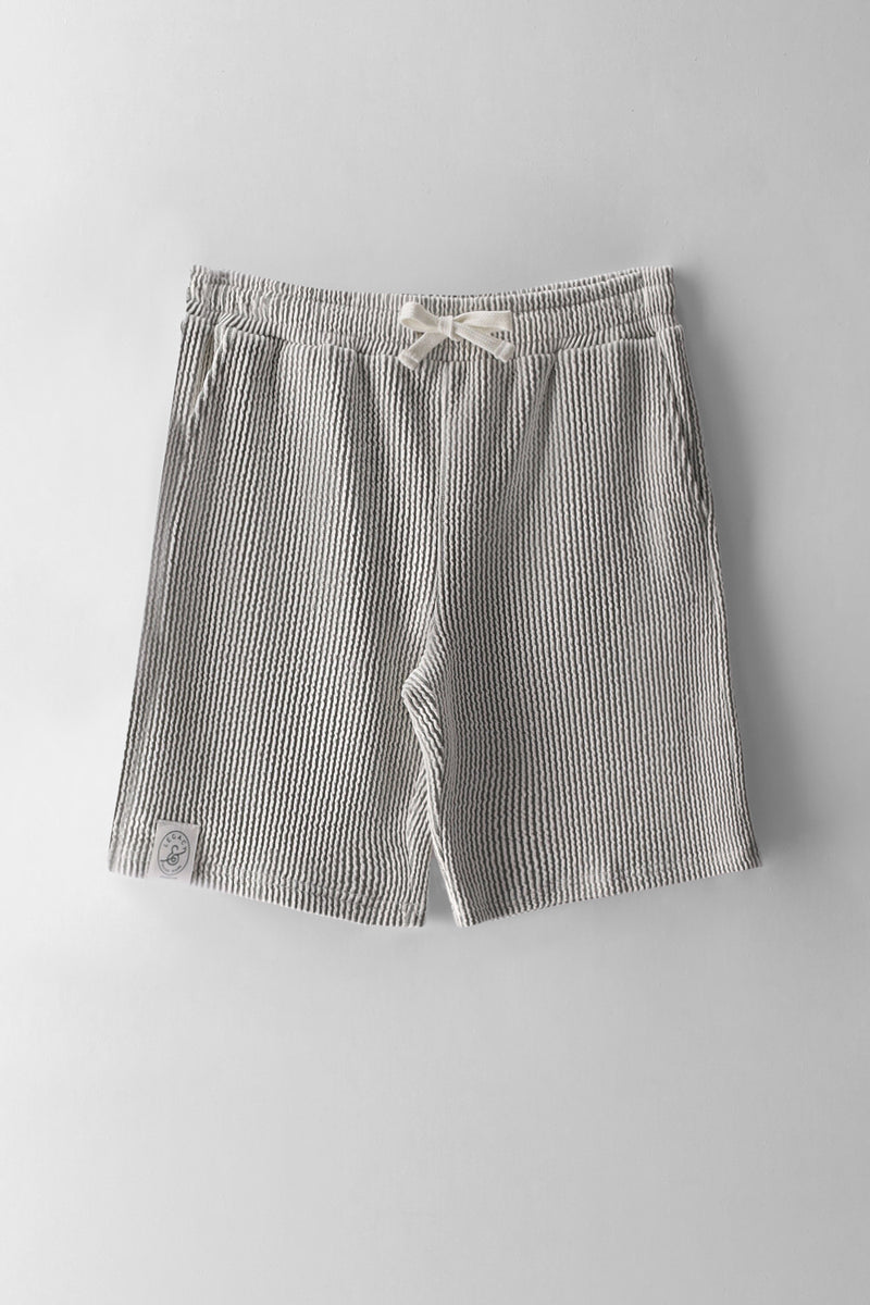 Boys Stripe Seersucker Shorts - Multi/Sage