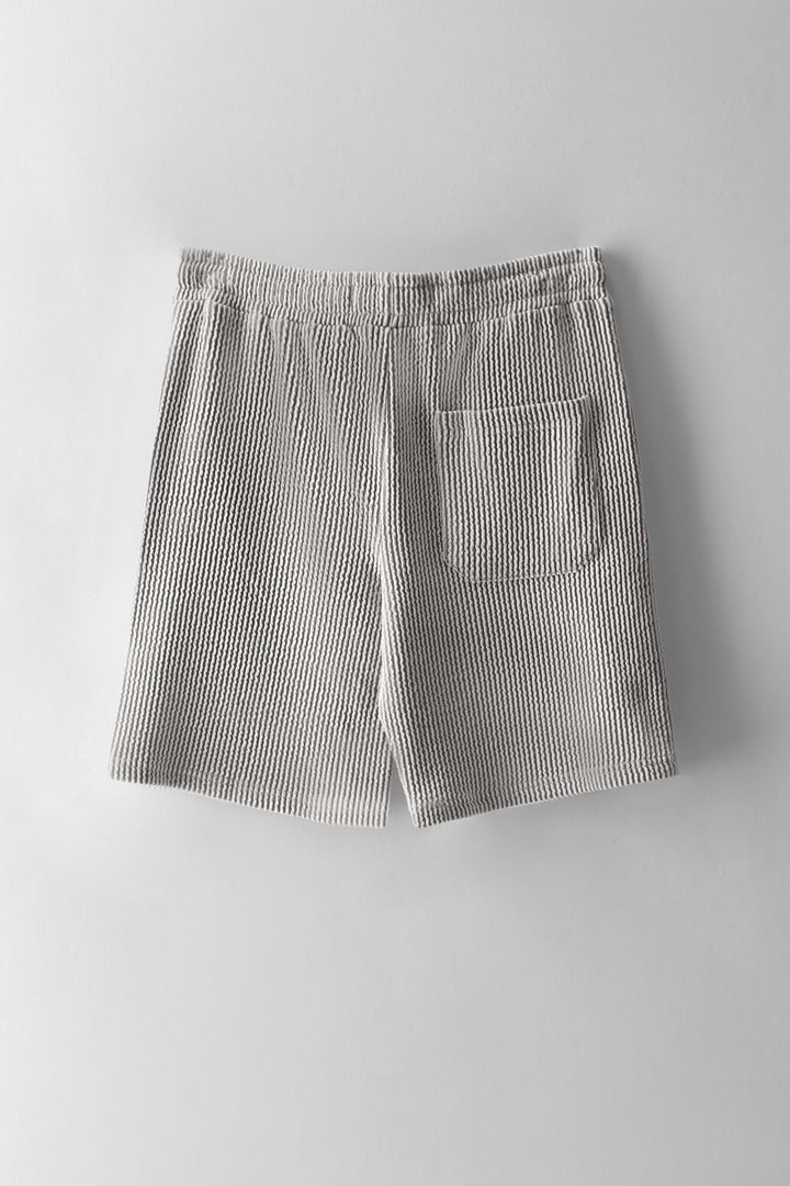 Boys Stripe Seersucker Shorts - Multi/Sage
