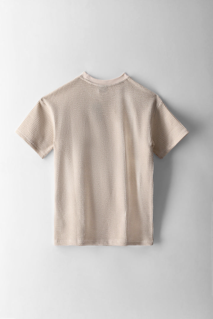 Boys Seersucker Oversized T-Shirt - Stone