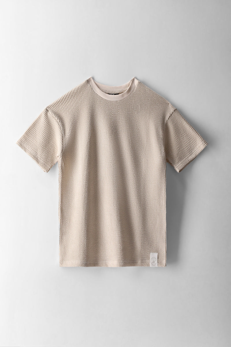 Boys Seersucker Oversized T-Shirt - Stone
