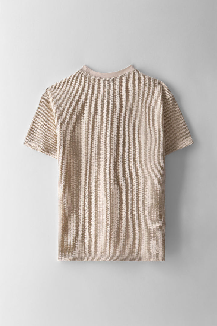 Boys Seersucker Oversized T-Shirt - Stone