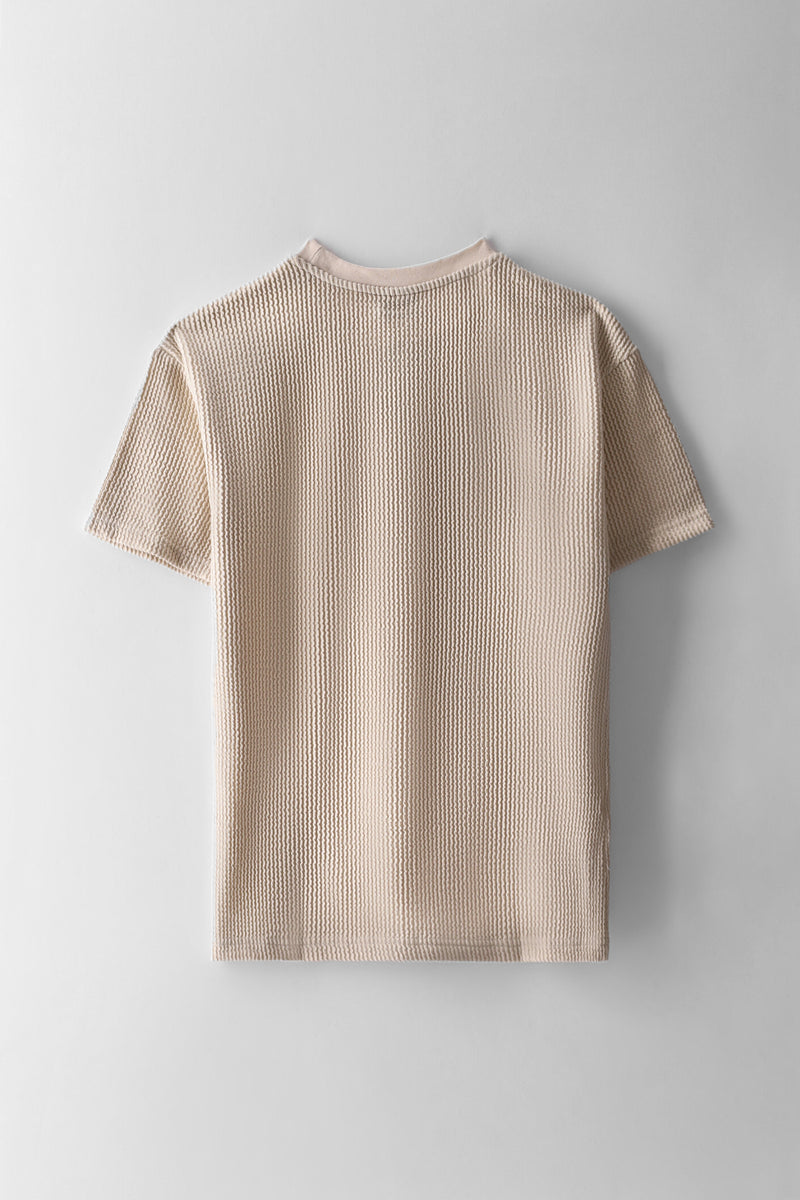 Boys Seersucker Oversized T-Shirt - Stone