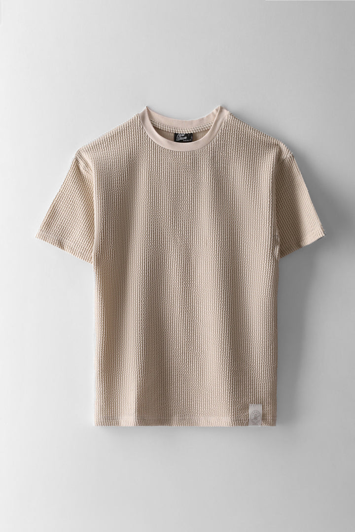 Boys Seersucker Oversized T-Shirt - Stone
