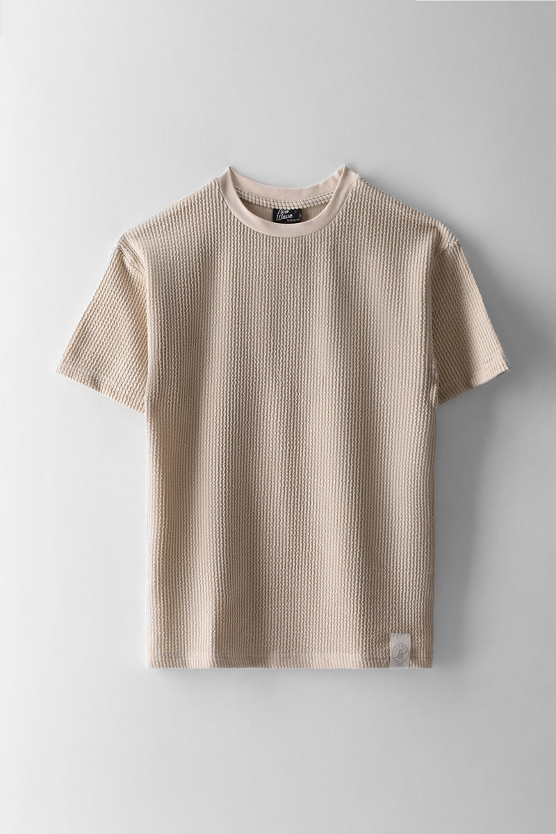 Boys Seersucker Oversized T-Shirt - Stone