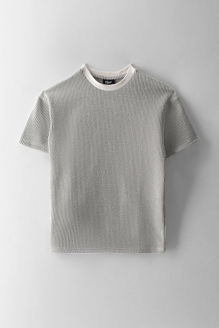 Boys Stripe Seersucker Oversized T-Shirt - Multi/Sage