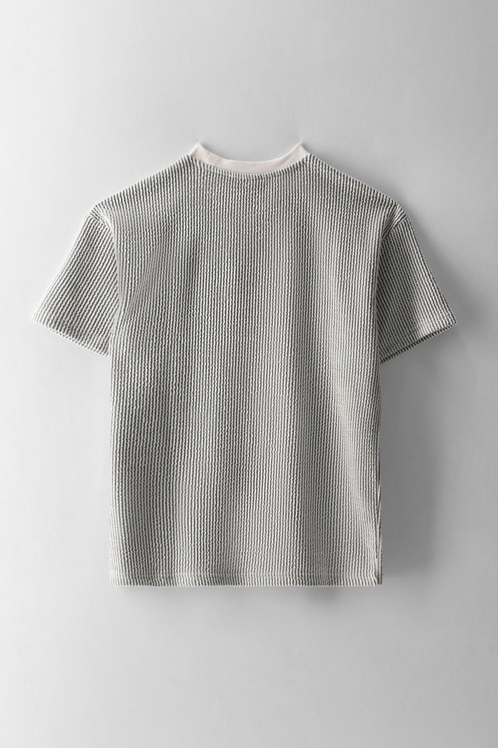 Boys Stripe Seersucker Oversized T-Shirt - Multi/Sage
