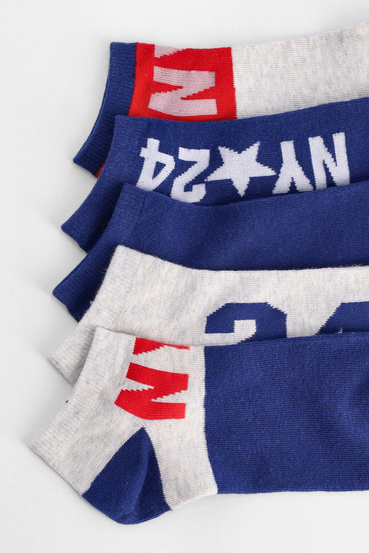 Boys 5 Pack Low Cut Socks - Multi
