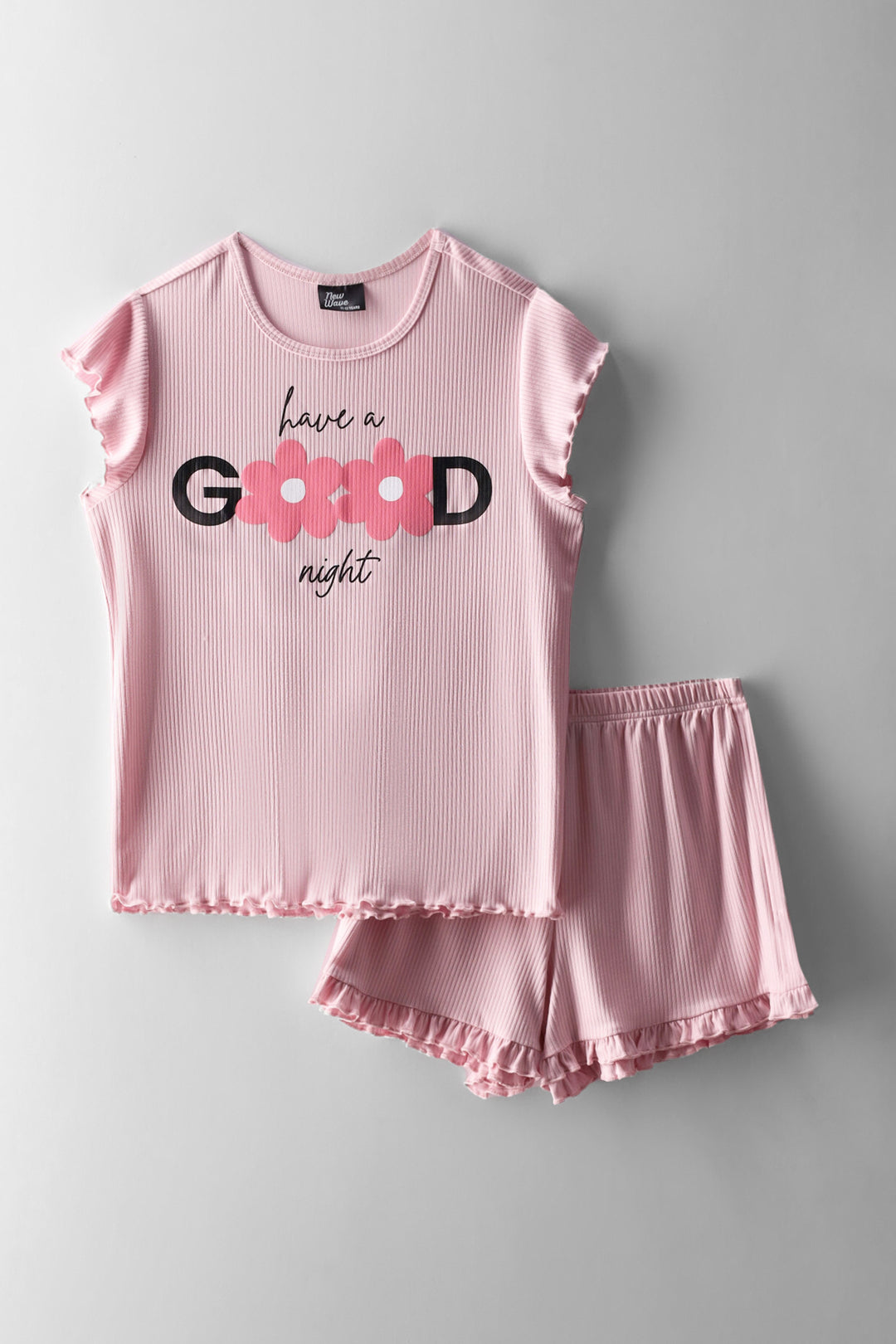 Girls Goodnight Dty Rib Sleep Set - Pink