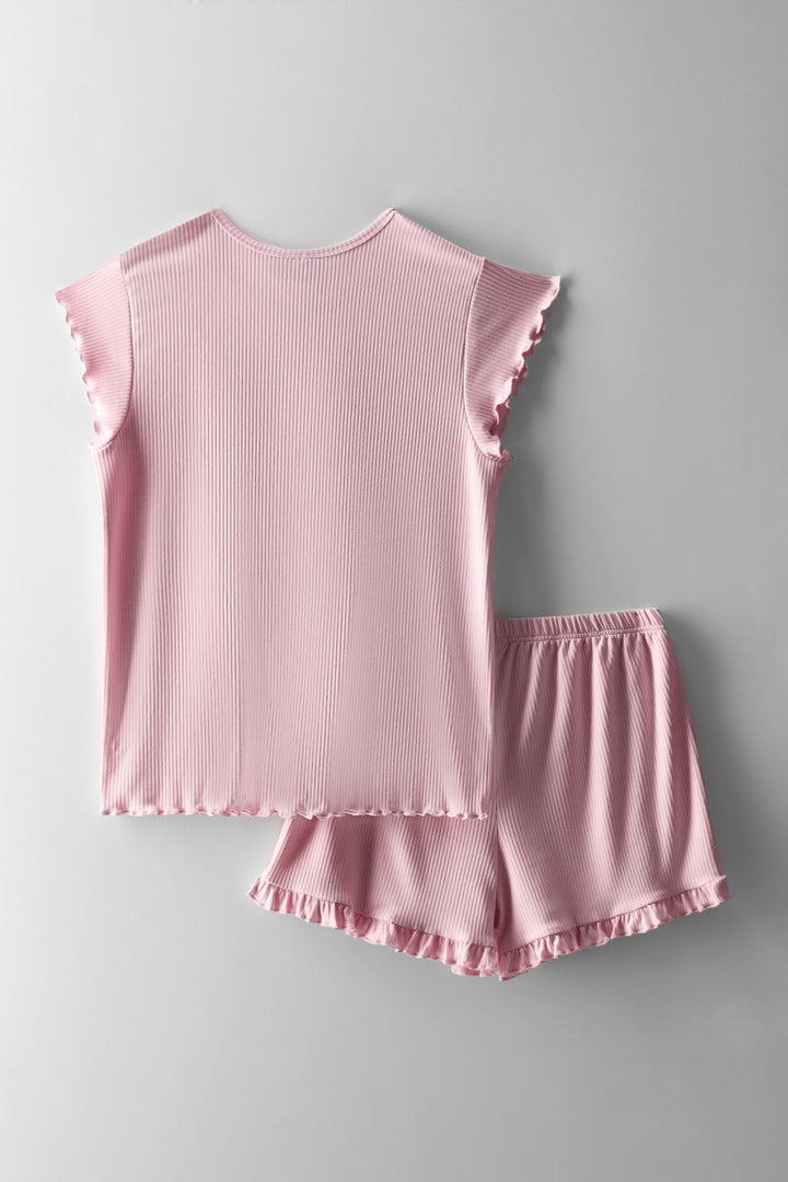Girls Goodnight Dty Rib Sleep Set - Pink