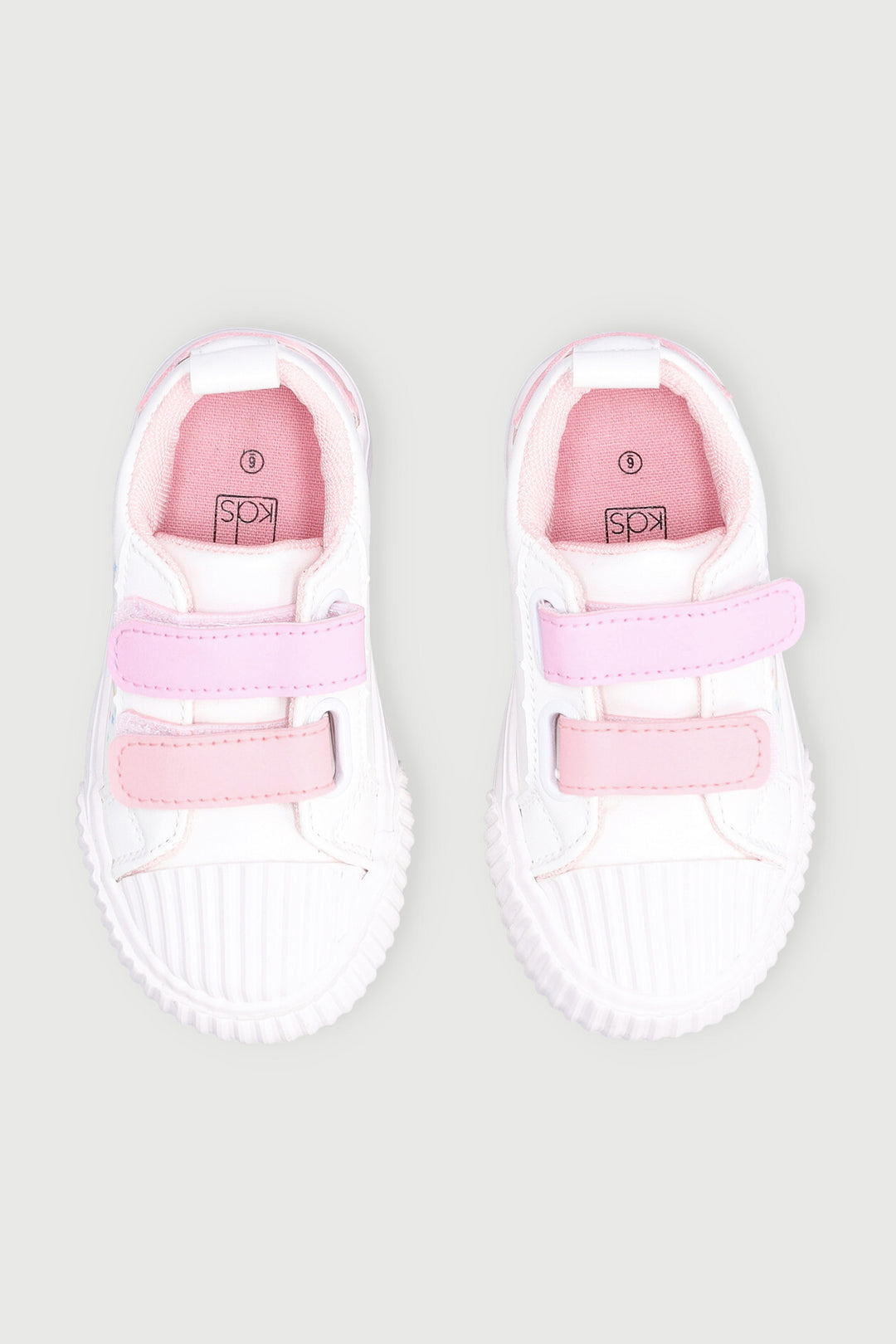 Pre-Girls Velcro Vulcanised Sneaker - White