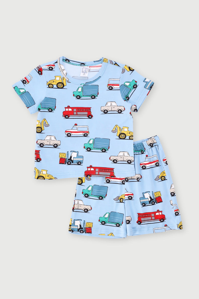 Pre-Boys Printed Dty Top & Short Sleep Set - Blue
