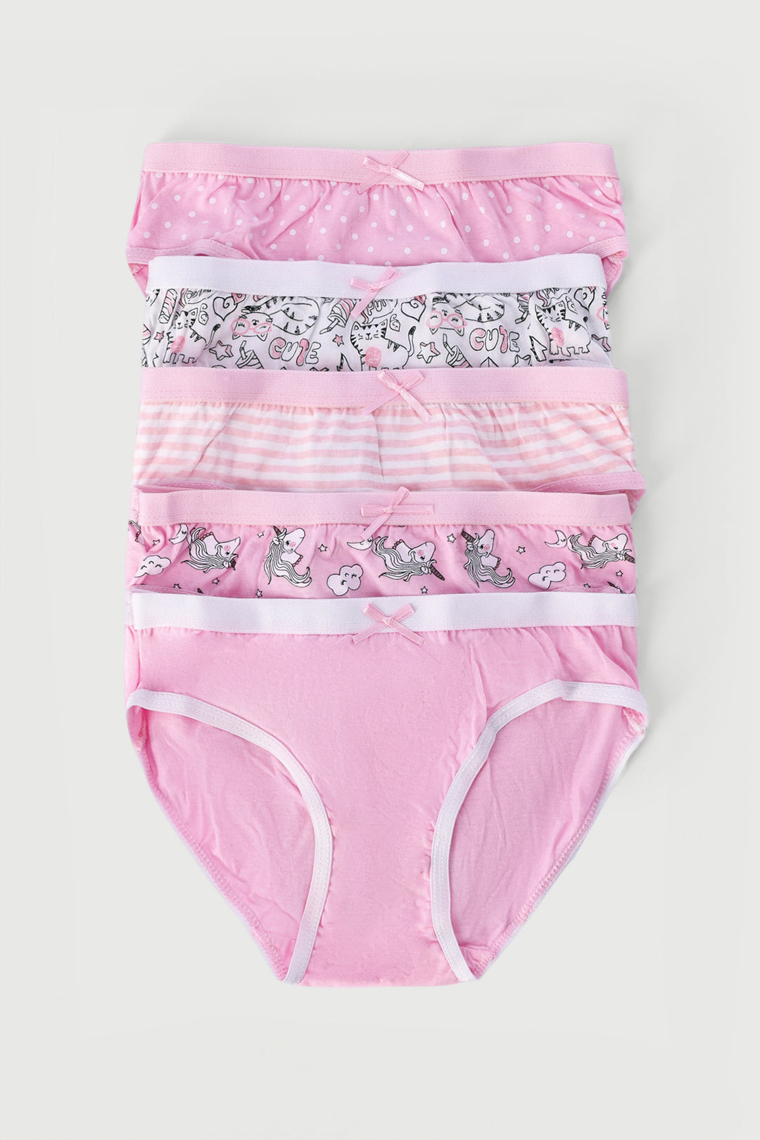 Pre-Girls 5 Pack Unicorn Panties - Pink