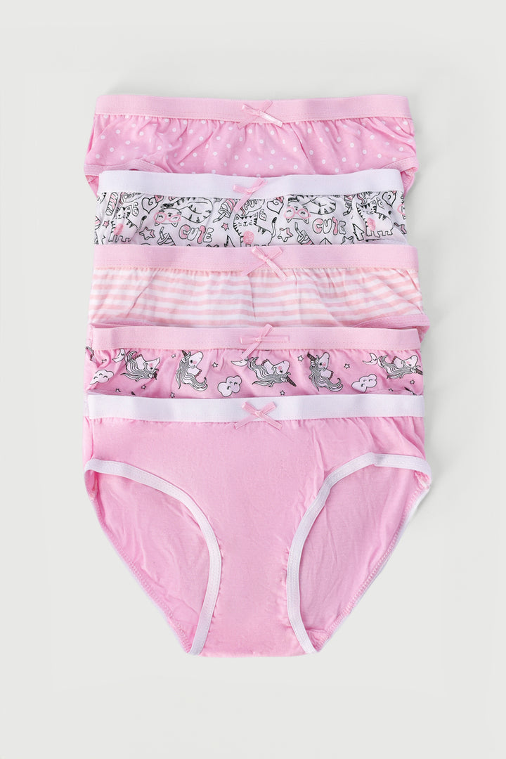 Pre-Girls 5 Pack Unicorn Panties - Pink