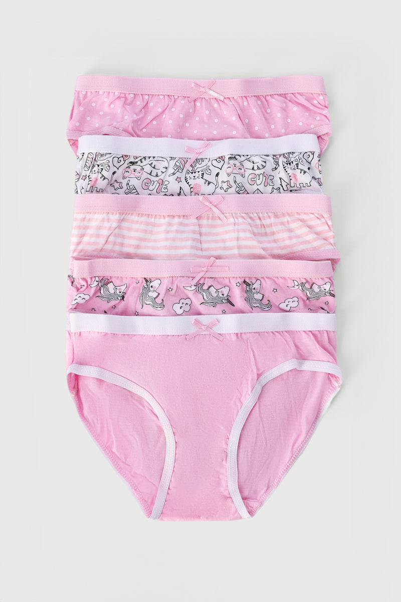 Pre-Girls 5 Pack Unicorn Panties - Pink