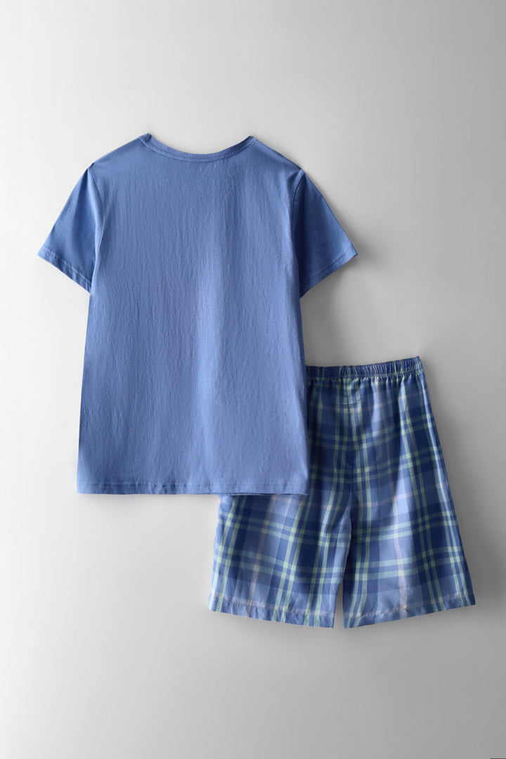 Boys Short Woven Sleep Set - Blue