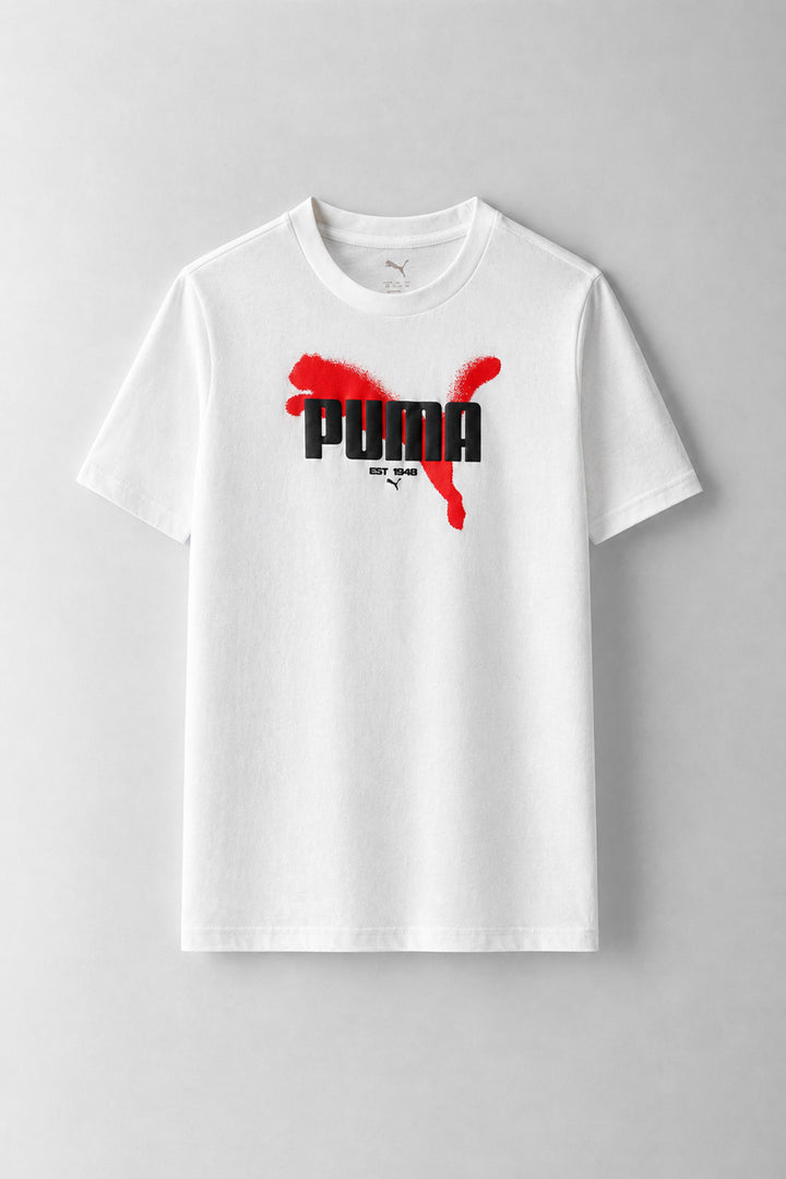 Boys Graphic Relaxed Brand Tee - White