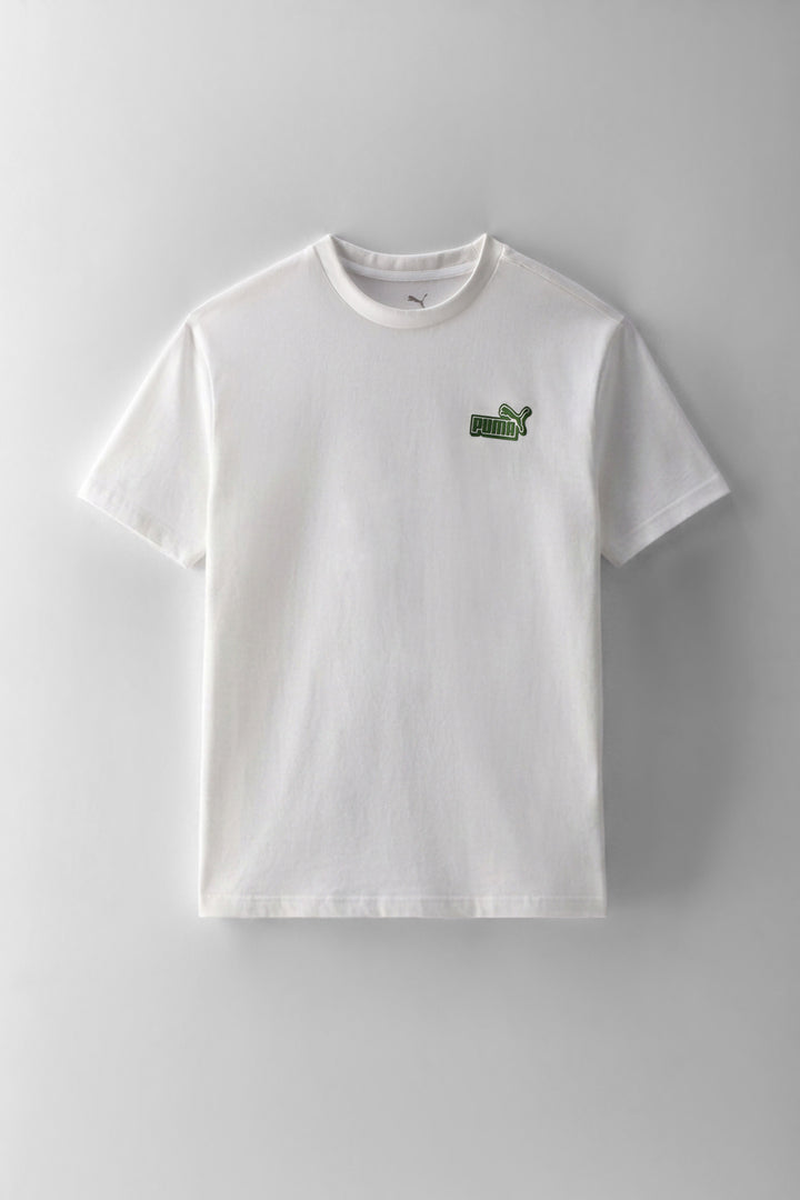 Boys Essential Logo Lab Relaxed Back Graphic Tee - White
