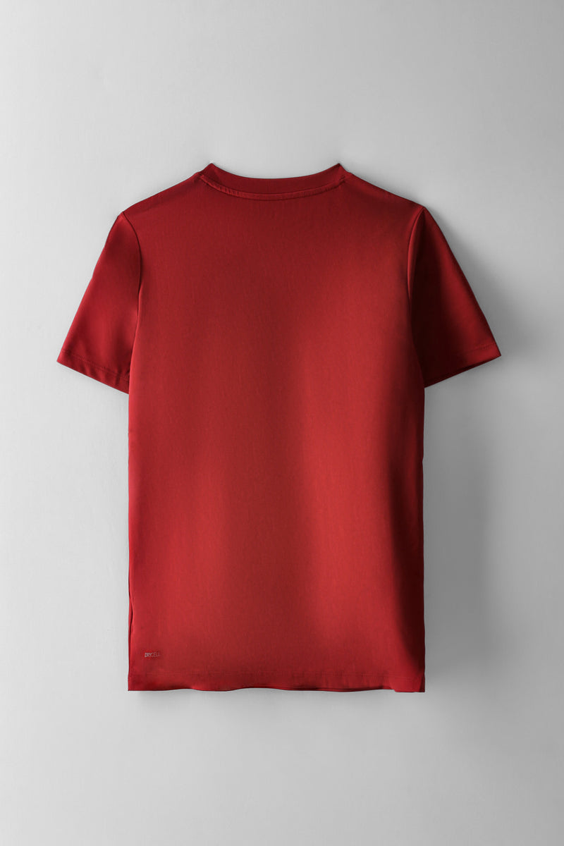 Boys Tad Essential Cat Logo Tee - Burgundy